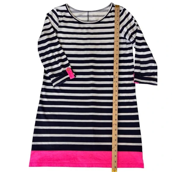Lilly Pulitzer Linden T-Shirt Striped A-Line Blue, White and Pink Dress, Sz L - Picture 6 of 9